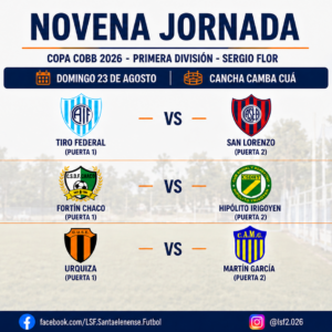 Acceso | Copa COBB 2026 – Novena Jornada | Primera División