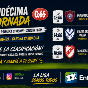 Acceso | Copa COBB 2026 – Undécima Jornada | Primera División